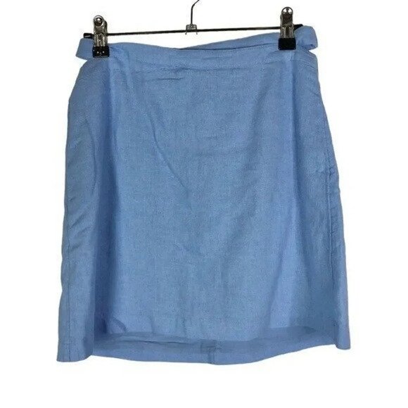 Abercrombie & Fitch Light Blue Cut Out Waist Linen Mini Skirt S - Picture 1 of 3